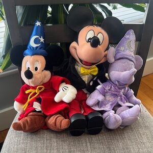 Disney Mickey Mouse Plush Lot Vintage Sorcerer